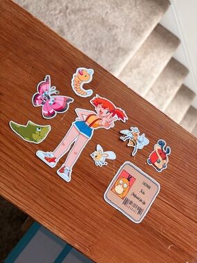 Cute Pokémon Sticker Sheet Featuring Misty and Friends - Bright Multi